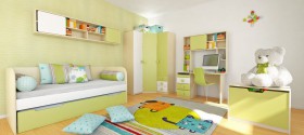 Детская комната Эппл (Зеленый/Белый/корпус Клен) в Шарыпово - sharypovo.katalogmebeli.com | фото 5