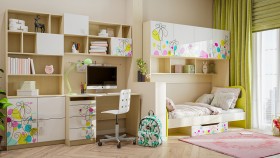 Детская комната Флёр (Белый/корпус Клен) в Шарыпово - sharypovo.katalogmebeli.com | фото
