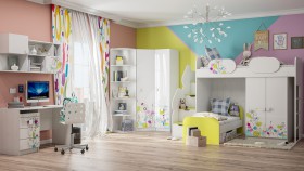 Детская комната Флер (Белый/корпус Выбеленное дерево) в Шарыпово - sharypovo.katalogmebeli.com | фото 3