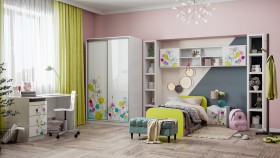 Детская комната Флер (Белый/корпус Выбеленное дерево) в Шарыпово - sharypovo.katalogmebeli.com | фото 1