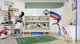 Детская комната Футбол ЧМ (Белый/Синий/корпус Клен) в Шарыпово - sharypovo.katalogmebeli.com | фото 7