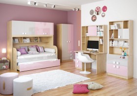 Детская комната Грэйси (Розовый/Серый/корпус Клен) в Шарыпово - sharypovo.katalogmebeli.com | фото 2