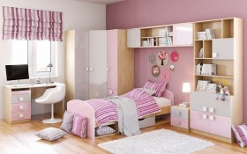 Детская комната Грэйси (Розовый/Серый/корпус Клен) в Шарыпово - sharypovo.katalogmebeli.com | фото 3