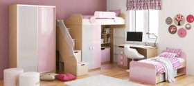 Детская комната Грэйси (Розовый/Серый/корпус Клен) в Шарыпово - sharypovo.katalogmebeli.com | фото 5