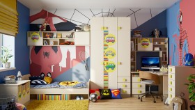 Детская комната Клаксон (Бежевый/корпус Клен) в Шарыпово - sharypovo.katalogmebeli.com | фото