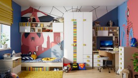 Детская комната Клаксон без машинок (Белый/корпус Клен) в Шарыпово - sharypovo.katalogmebeli.com | фото 1