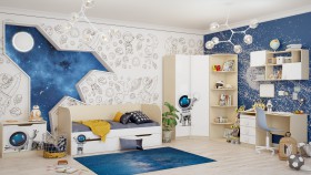 Детская комната Санни (Белый/корпус Клен) в Шарыпово - sharypovo.katalogmebeli.com | фото 2