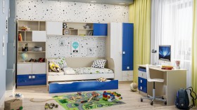 Детская комната Скай Люкс (Синий/Белый/корпус Клен) в Шарыпово - sharypovo.katalogmebeli.com | фото