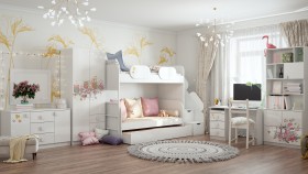 Детская комната Совушки (Белый/корпус Выбеленное дерево) в Шарыпово - sharypovo.katalogmebeli.com | фото 3