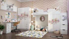 Детская комната Совушки (Белый/корпус Выбеленное дерево) в Шарыпово - sharypovo.katalogmebeli.com | фото 1
