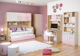 Диван-кровать Грэйси (Розовый/Серый/корпус Клен) в Шарыпово - sharypovo.katalogmebeli.com | фото 3