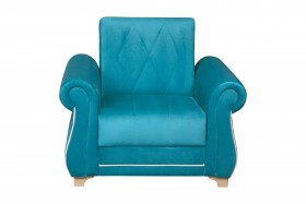 Кресло для отдыха "Порто" (велюр киви бирюза / микровельвет крем) в Шарыпово - sharypovo.katalogmebeli.com | фото 3
