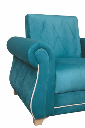 Кресло для отдыха "Порто" (велюр киви бирюза / микровельвет крем) в Шарыпово - sharypovo.katalogmebeli.com | фото 5