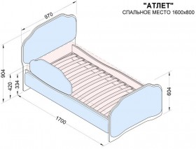 Кровать 160 Атлет 96 Серый (мягкий бортик) в Шарыпово - sharypovo.katalogmebeli.com | фото 2