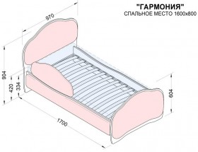 Кровать 160 Гармония 08 Шоколад (мягкий бортик) в Шарыпово - sharypovo.katalogmebeli.com | фото 2