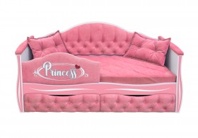 Кровать 160 серии Иллюзия 2 ящика 36 Розовый (мягкий бортик/подушки) в Шарыпово - sharypovo.katalogmebeli.com | фото