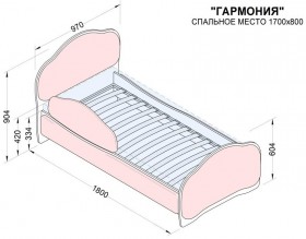 Кровать 170 Гармония 08 Шоколад (мягкий бортик) в Шарыпово - sharypovo.katalogmebeli.com | фото 2