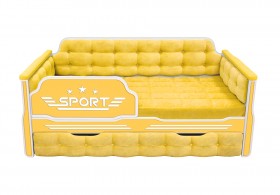 Кровать 170 серии Спорт 1 ящик 74 Жёлтый (мягкие боковые накладки) в Шарыпово - sharypovo.katalogmebeli.com | фото