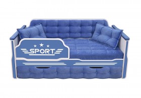 Кровать 170 серии Спорт 1 ящик 85 Синий (подушки) в Шарыпово - sharypovo.katalogmebeli.com | фото 1