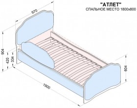Кровать 180 Атлет 29 Синий (мягкий бортик) в Шарыпово - sharypovo.katalogmebeli.com | фото 2