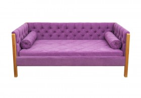 Кровать 180 серии Леди  32 Фиолетовый (подушка валик) в Шарыпово - sharypovo.katalogmebeli.com | фото