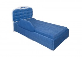 Кровать 190 Атлет Lux 29 Синий (мягкий бортик) в Шарыпово - sharypovo.katalogmebeli.com | фото