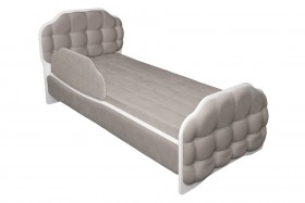 Кровать 190 Атлет Lux 96 Серый (мягкий бортик) в Шарыпово - sharypovo.katalogmebeli.com | фото