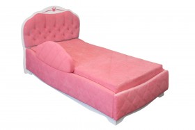 Кровать 190 Гармония Lux 36 Розовый (мягкий бортик) в Шарыпово - sharypovo.katalogmebeli.com | фото