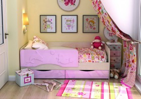 Кровать Алиса КР-812 1,6 Белфорд/Розовый металлик в Шарыпово - sharypovo.katalogmebeli.com | фото