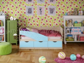 Кровать Бабочки 1,6м (Голубой матовый) в Шарыпово - sharypovo.katalogmebeli.com | фото