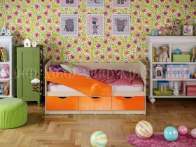 Кровать Бабочки 1,6м (Оранжевый металлик) в Шарыпово - sharypovo.katalogmebeli.com | фото 1