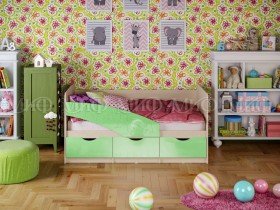 Кровать Бабочки 1,6м (Салатовый металлик) в Шарыпово - sharypovo.katalogmebeli.com | фото 1
