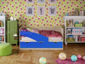 Кровать Бабочки 1,6м (Синий матовый) в Шарыпово - sharypovo.katalogmebeli.com | фото 1