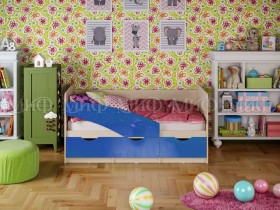 Кровать Бабочки 1,6м (Синий металлик) в Шарыпово - sharypovo.katalogmebeli.com | фото 1