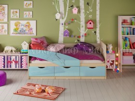 Кровать детская 1,6м Дельфин (Голубой матовый) в Шарыпово - sharypovo.katalogmebeli.com | фото 1