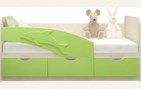 Кровать детская 1,6м Дельфин (Салатовый металлик) в Шарыпово - sharypovo.katalogmebeli.com | фото