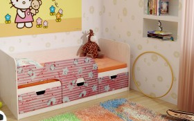 Кровать детская Минима Лего 1,86м с ящиками (дуб атланта/лиловый сад) в Шарыпово - sharypovo.katalogmebeli.com | фото 4
