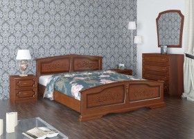 Кровать Елена из массива сосны 1200*2000 Орех в Шарыпово - sharypovo.katalogmebeli.com | фото