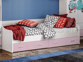Кровать Fashion-1 Вега 0,9 м (Белый/Розовый) в Шарыпово - sharypovo.katalogmebeli.com | фото