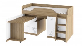 Кровать комбинированная «Оксфорд» (Ривьера/Белый с рисунком) в Шарыпово - sharypovo.katalogmebeli.com | фото 3