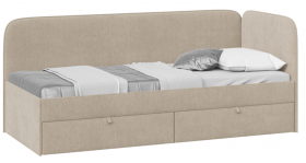 Кровать «Молли» с мягкой обивкой (900) тип 1 (Микровелюр Scandi Cream 03) в Шарыпово - sharypovo.katalogmebeli.com | фото