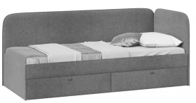 Кровать «Молли» с мягкой обивкой (900) тип 1 (Микровелюр Scandi Graphite 22) в Шарыпово - sharypovo.katalogmebeli.com | фото 1