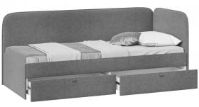Кровать «Молли» с мягкой обивкой (900) тип 1 (Микровелюр Scandi Graphite 22) в Шарыпово - sharypovo.katalogmebeli.com | фото 2