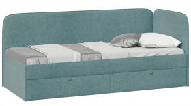 Кровать «Молли» с мягкой обивкой (900) тип 1 (Микровелюр Scandi Indigo 11) в Шарыпово - sharypovo.katalogmebeli.com | фото