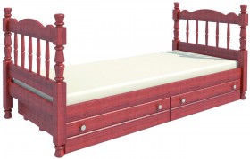 Кровать одинарная Аленка из массива сосны 800*1890 Орех в Шарыпово - sharypovo.katalogmebeli.com | фото 2
