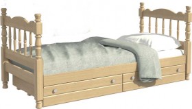 Кровать одинарная Аленка из массива сосны 800*1890 Сосна в Шарыпово - sharypovo.katalogmebeli.com | фото