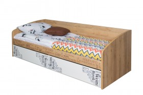 Кровать с 2 ящиками «Оксфорд» (Ривьера/Белый с рисунком) в Шарыпово - sharypovo.katalogmebeli.com | фото 3