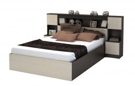 Кровать с прикроватным блоком КР 552 Спальня Basya (венге/белфорт) в Шарыпово - sharypovo.katalogmebeli.com | фото