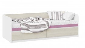 Кровать «Сканди» с 2 ящиками Дуб Гарден/Белый/Лиловый в Шарыпово - sharypovo.katalogmebeli.com | фото