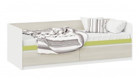 Кровать «Сканди» с 2 ящиками Дуб Гарден/Белый/Зеленый в Шарыпово - sharypovo.katalogmebeli.com | фото